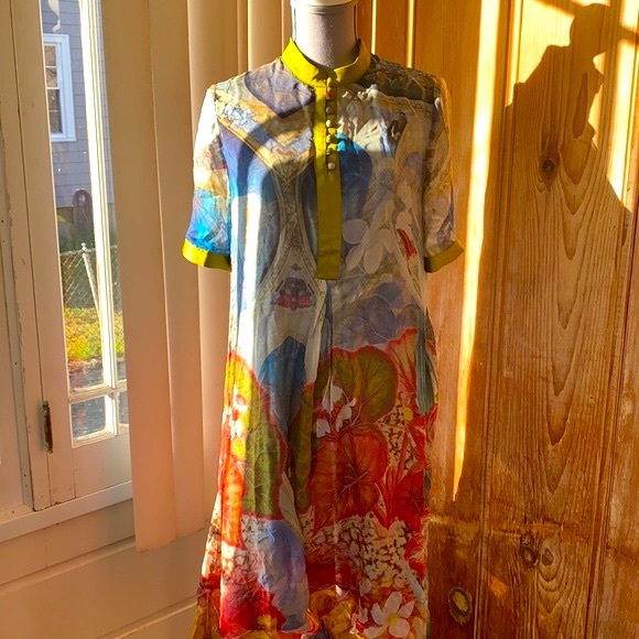 🌹Vintage %100 Silk Dress🌹Delicate & beautiful🌹 - Picture 5 of 16